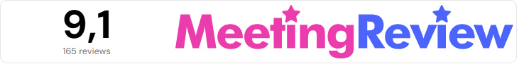 MeetingReview widget voor communicatie - rechthoek groot met reviewscore